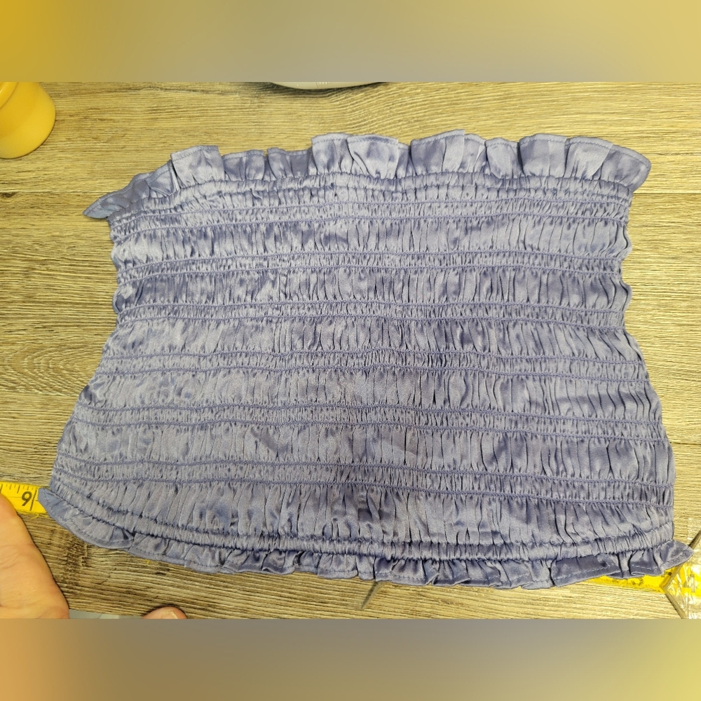 FREE PEOPLE NWOT Periwinkle Callie Smocked Bandeau Strapless Tube Top Size Small